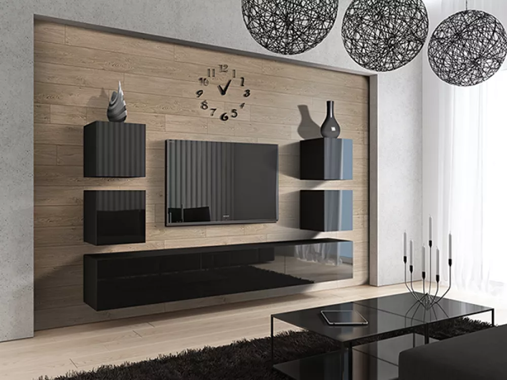 Sekcija Concept 35 · Melns · 273 × 35 × 157 cm