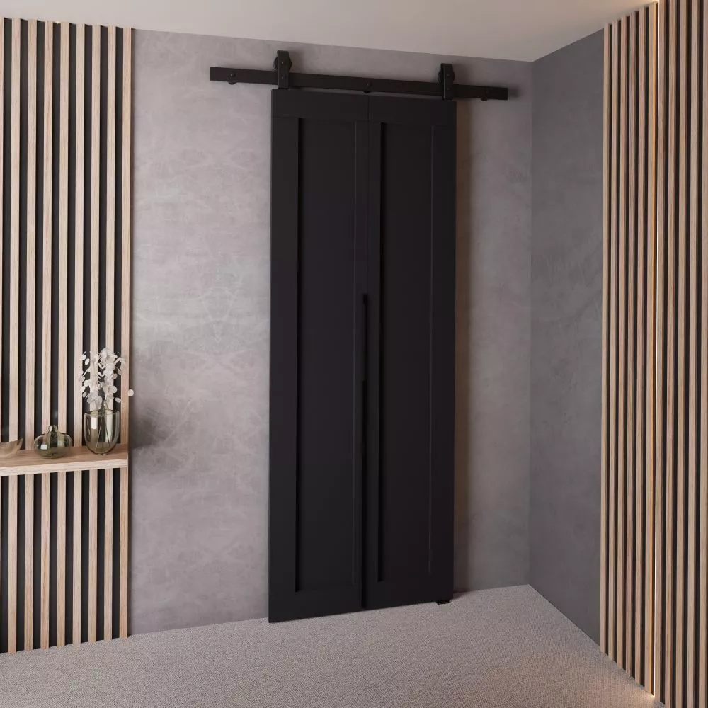 Bīdāmās durvis Qudio Loft-1 · Melna · 76 × 205 cm
