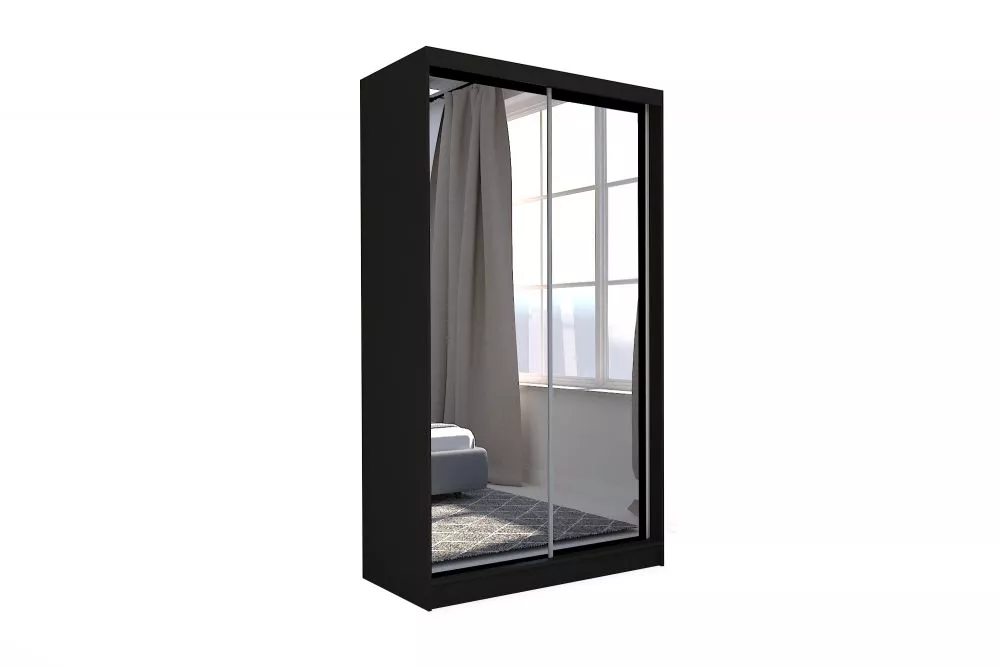 Skapis Debora ar LED · Melns · 150 × 61 × 216 cm