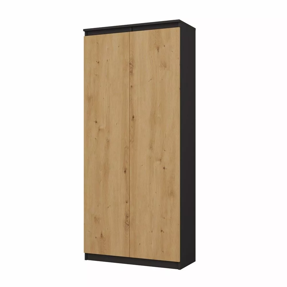 Grāmatu skapis Hemn RS-80 Korpusa krāsa: antracīts, Elementu krāsa: ozols artisan, · 80 × 35 × 180 cm