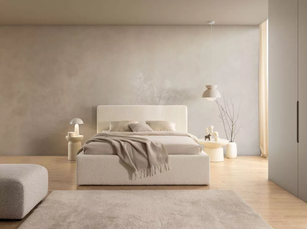 Gulta Zeus Standard ar stelāžu Guļamvietas platums: 160 cm, Guļamvietas garums: 200 cm, · Krēms · 185 × 226 × 107 cm