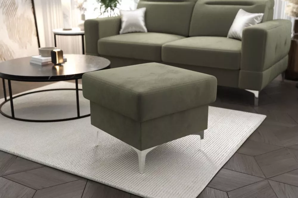 Pufs Malibu Square P Standard Auduma numurs: Element 11, · Olīvu · 55 × 49 × 55 cm