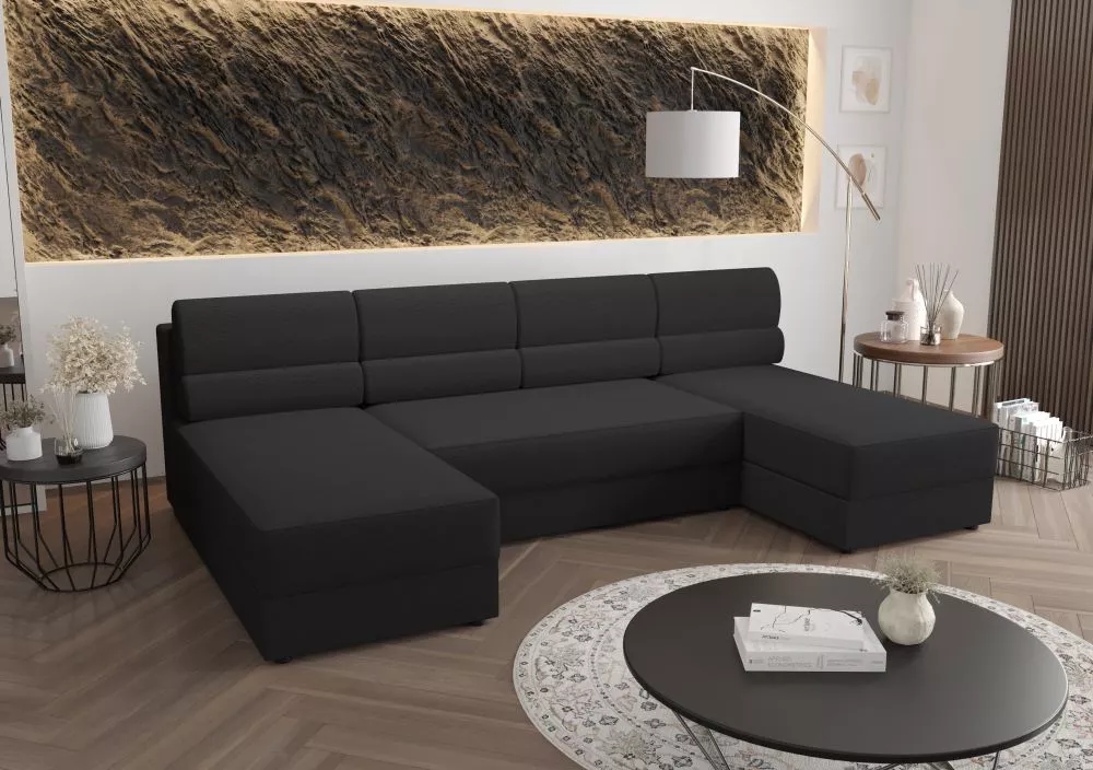 Dīvāns Rebi U1 Standard · Tumši pelēks · 140 × 271 × 88 cm