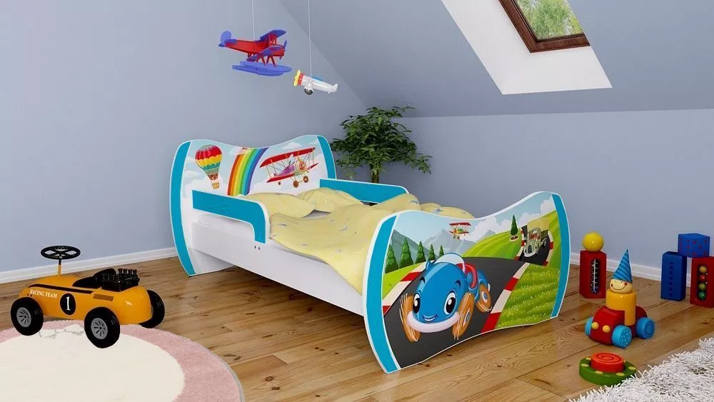 Bērnu gulta Dream L01 140x70 DM30 ar stelāžu Guļamvietas platums: 70 cm, Guļamvietas garums: 140 cm, · 94 × 144 × 71 cm