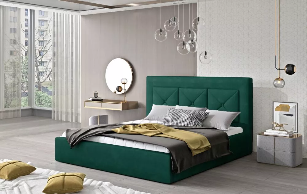 Gulta Cloe Basic ar stelāžu Guļamvietas platums: 180 cm, Guļamvietas garums: 200 cm, stelāžas tips: koka, · Zaļš · 200 ×