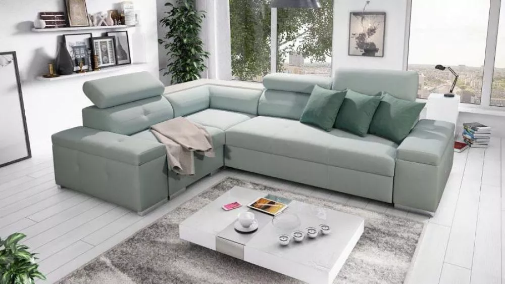 Dīvāns Oliver Mini Standard · Gaiši zils · 208 × 282 × 96 cm
