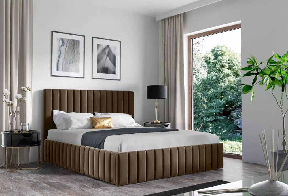 Gulta PK24 ar stelāžu Guļamvietas platums: 120 cm, Guļamvietas garums: 200 cm, stelāžas tips: metāla, · Kapučino · 138 ×