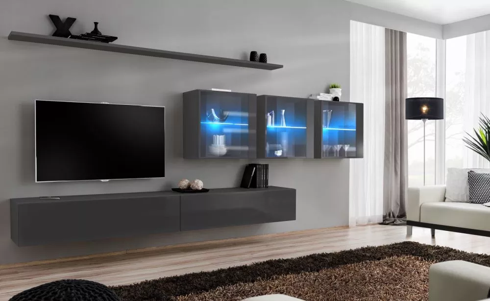Sekcija Switch 17 · Grafīts · 340 × 40 × 150 cm
