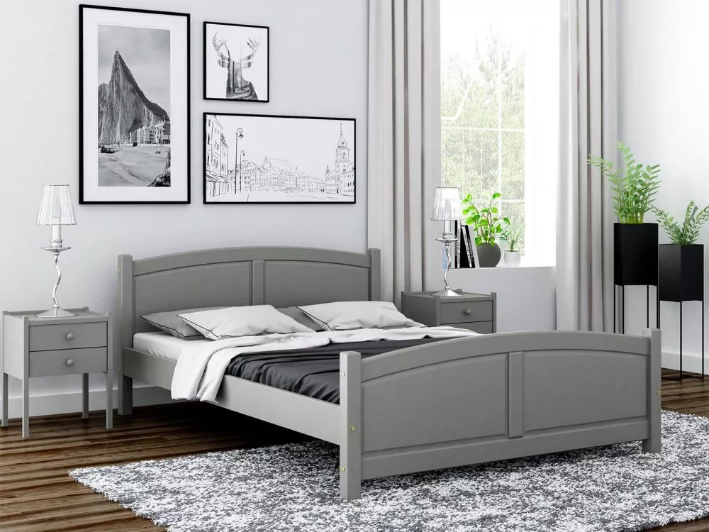 Gulta Mela ar stelāžu Guļamvietas platums: 140 cm, Guļamvietas garums: 200 cm, · Pelēks · 148 × 211 × 76 cm