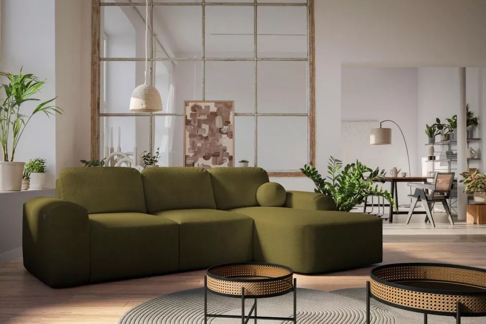 Dīvāns Berno 1 Standard · Olīvu · 151 × 257 × 83 cm