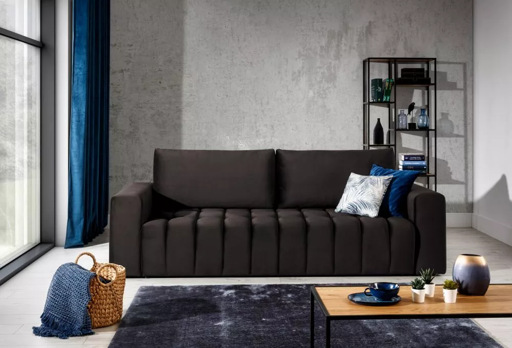 Dīvāns Lazaro 3S Premium Standard · Tumši brūns · 97 × 245 × 85 cm