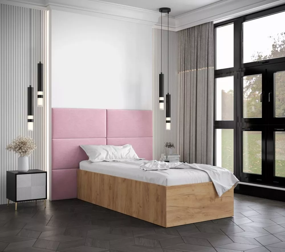 Gulta Bella 2 ar stelāžu Guļamvietas platums: 90 cm, Korpusa krāsa: ozols kraft zelts, Guļamvietas garums: 200 cm, stelā