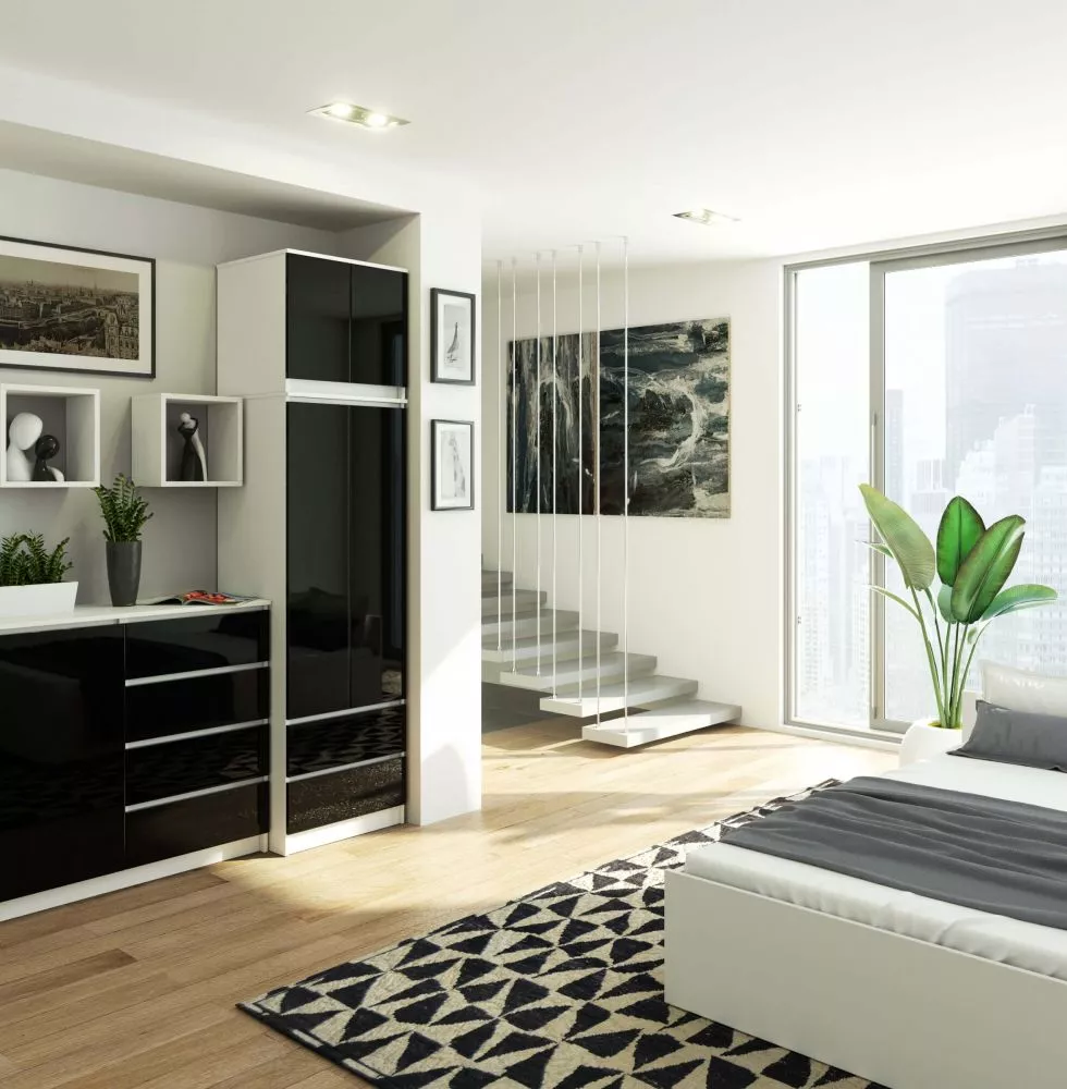 Skapis S60 2D2S N Gloss · 60.4 × 50.4 × 235 cm