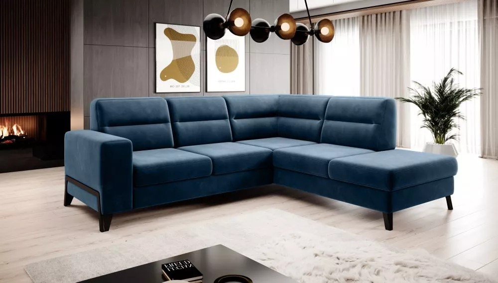 Dīvāns Cassara Premium Standard · Tumši zils · 237 × 277 × 100 cm