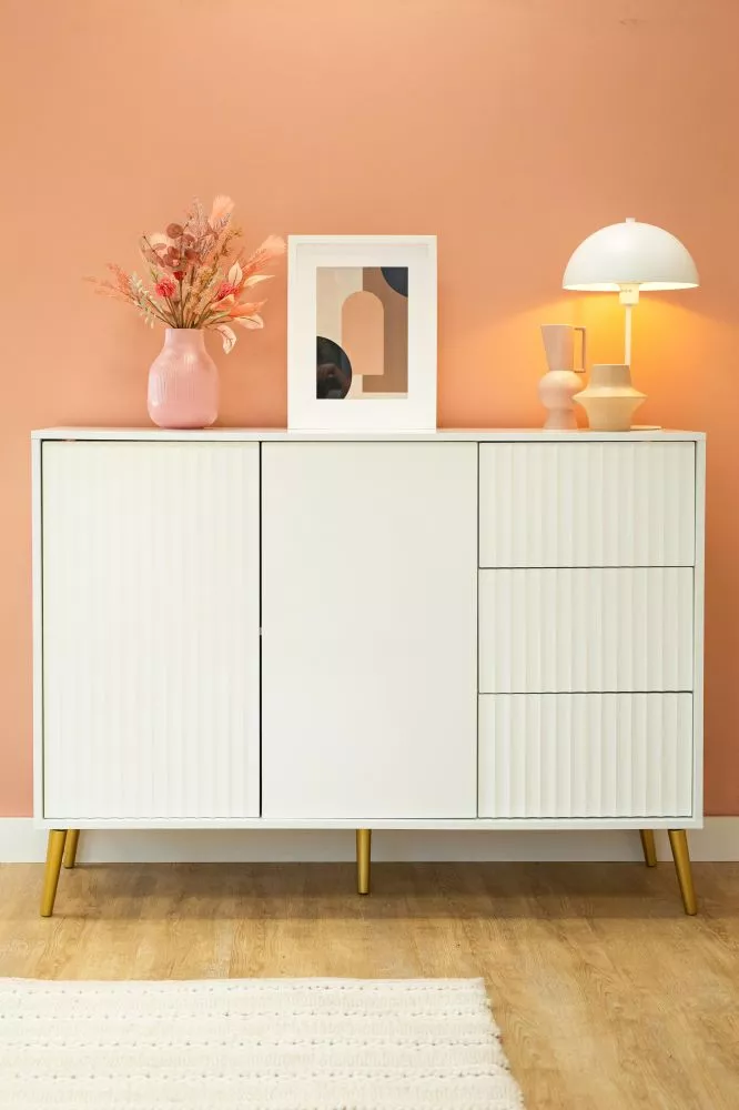 Kumode Barcelona K2D3S · Balts · 135 × 40 × 98 cm