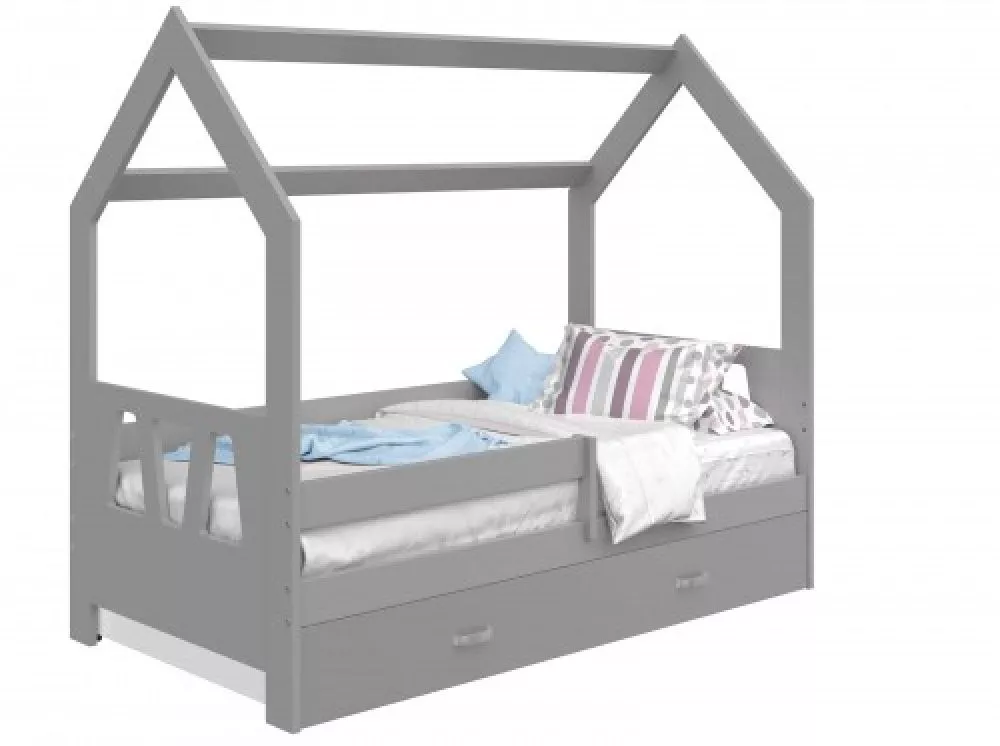 Bērnu gulta Domek D3-A ar stelāžu Guļamvietas platums: 80 cm, Guļamvietas garums: 160 cm, · 87 × 164 × 144 cm