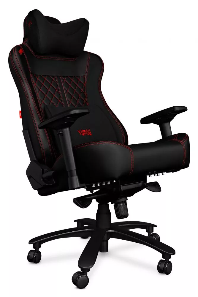 Datorkrēsls Yumisu 2052 Eco Korpusa krāsa: melns, Elementu krāsa: sarkans, Sēdvietas platums: 60 cm, · 70 × 70 × 133 cm
