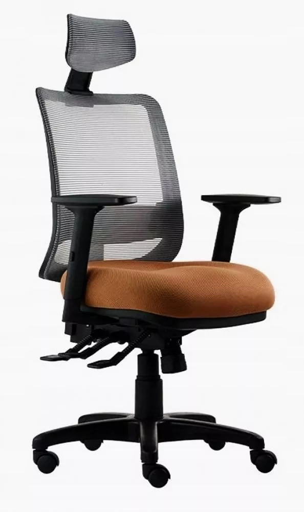 Datorkrēsls Saga Plus Korpusa krāsa: oranžs, Elementu krāsa: pelēks, Sēdvietas platums: 53 cm, · 64 × 47 × 119 cm