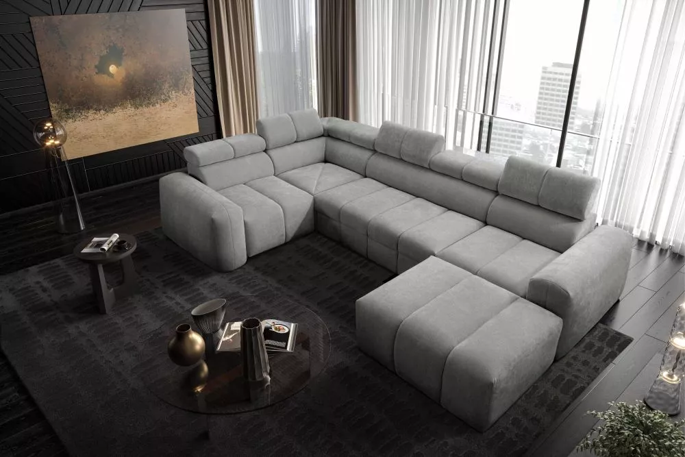 Dīvāns Levanto 4 Standard · Pelēks · 205 × 348 × 77 cm