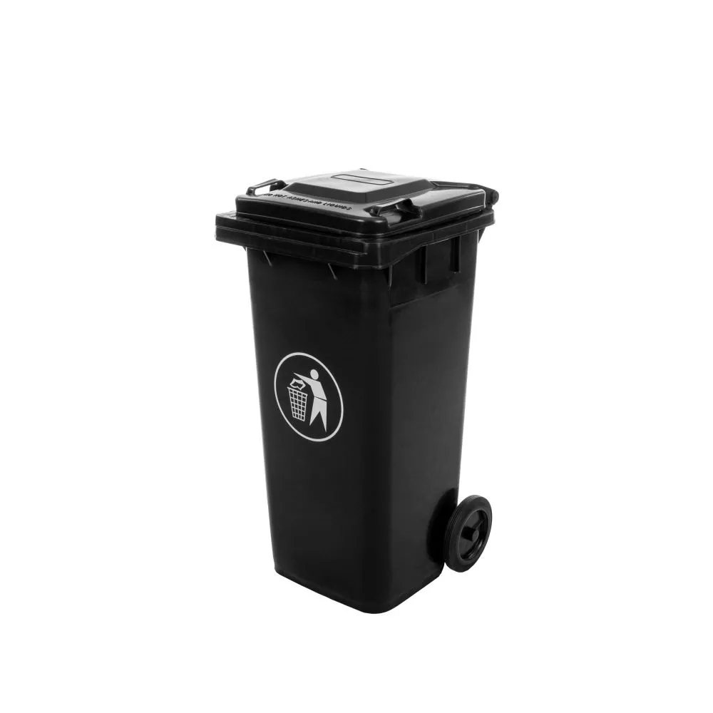 Sadzīves atkritumu konteineris Container 120L · Melns · 94.6 × 56 × 46.5 cm