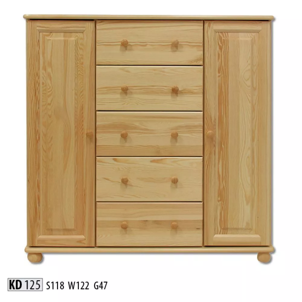 Kumode KD 125 · Priede · 118 × 47 × 122 cm