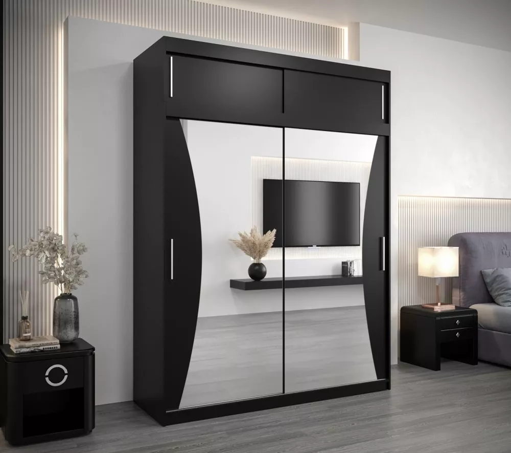 Skapis Monaco Premium · Melns · 180 × 62 × 240 cm