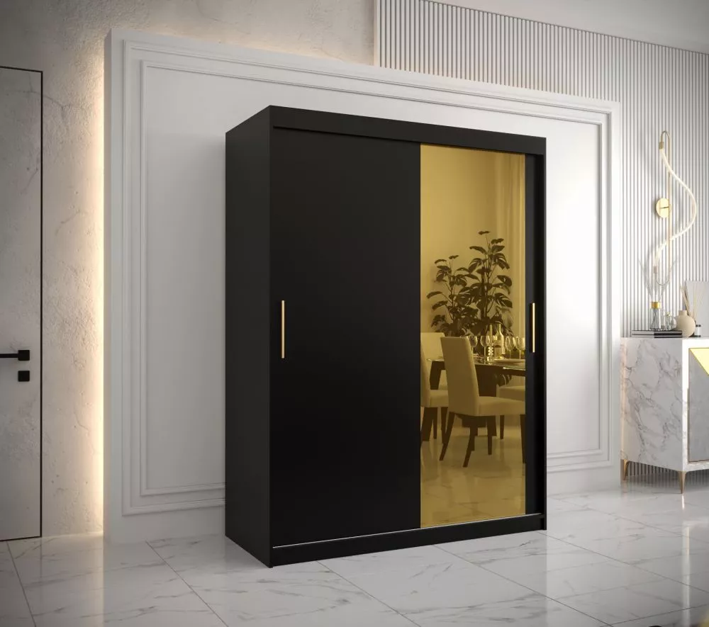 Skapis Golden T2 · Melns · 150 × 62 × 200 cm