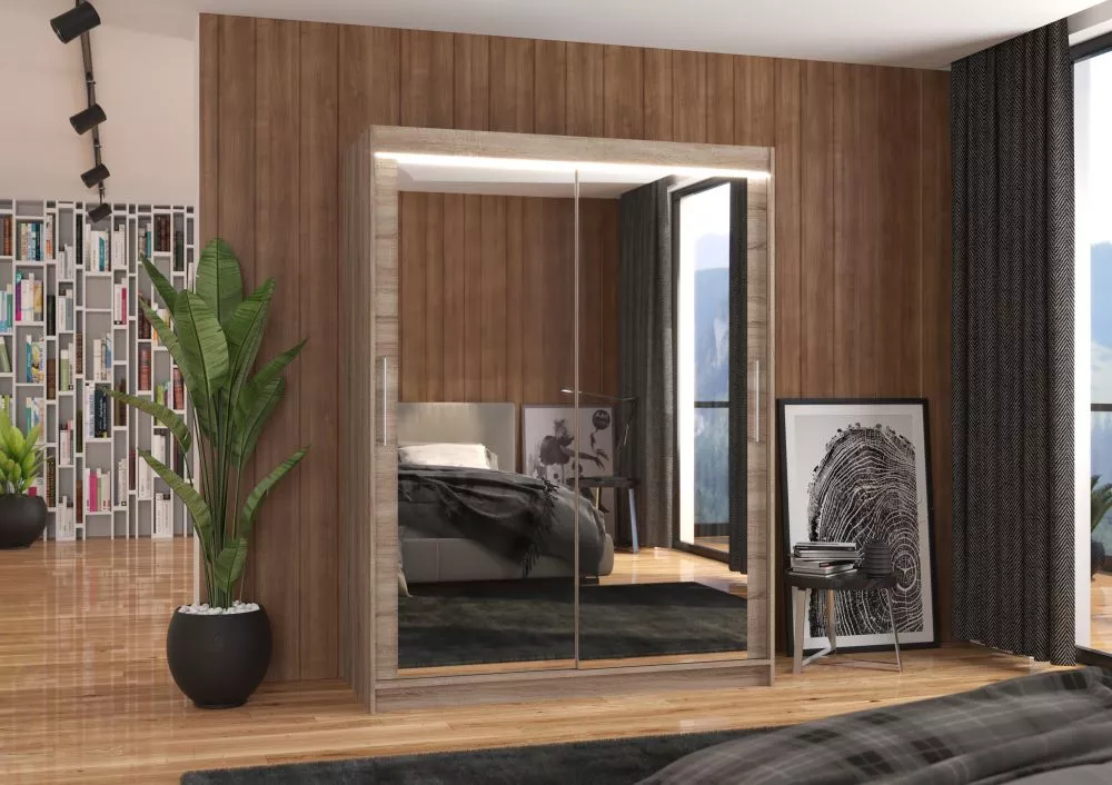 Skapis Permo ar LED · Trifele · 150 × 58 × 200 cm