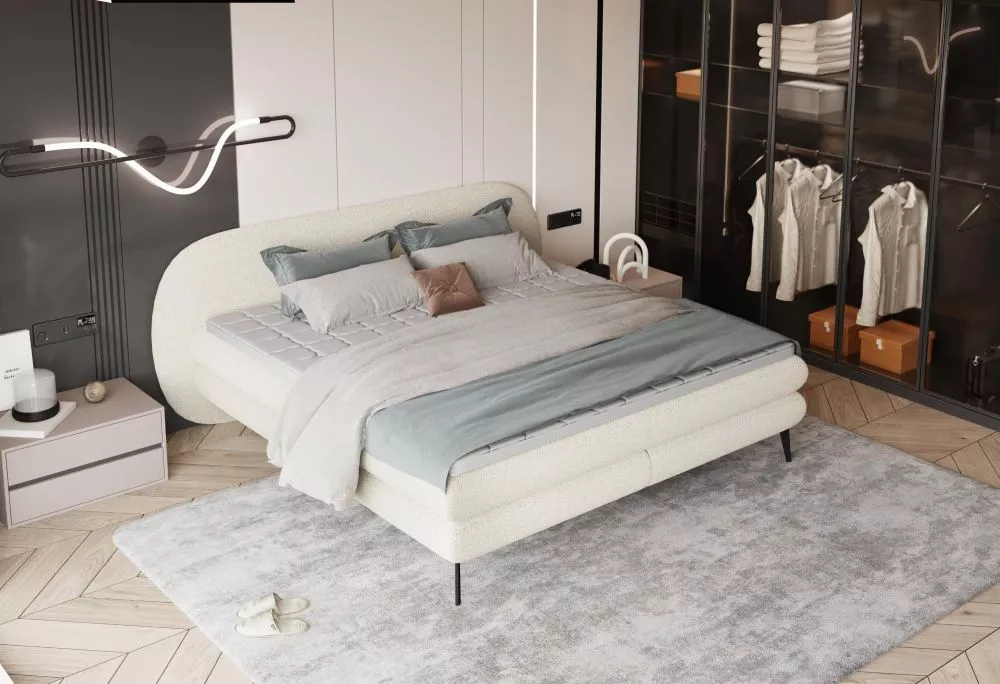 Gulta Ovo Boxspring Guļamvietas platums: 140 cm, Guļamvietas garums: 200 cm, · 208 × 220 × 100 cm