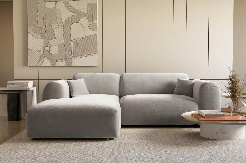 Dīvāns Aura Mini Standard · Pelēks · 160 × 268 × 72 cm