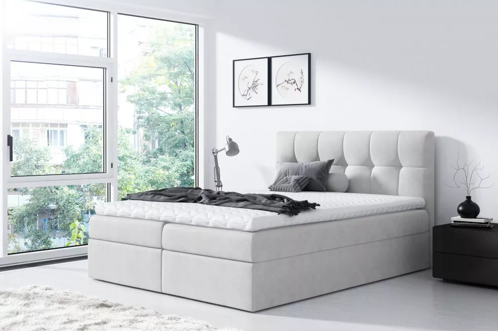 Gulta Rico Boxspring Premium Standard Guļamvietas platums: 160 cm, Guļamvietas garums: 200 cm, · Gaiši pelēks · 164 × 20