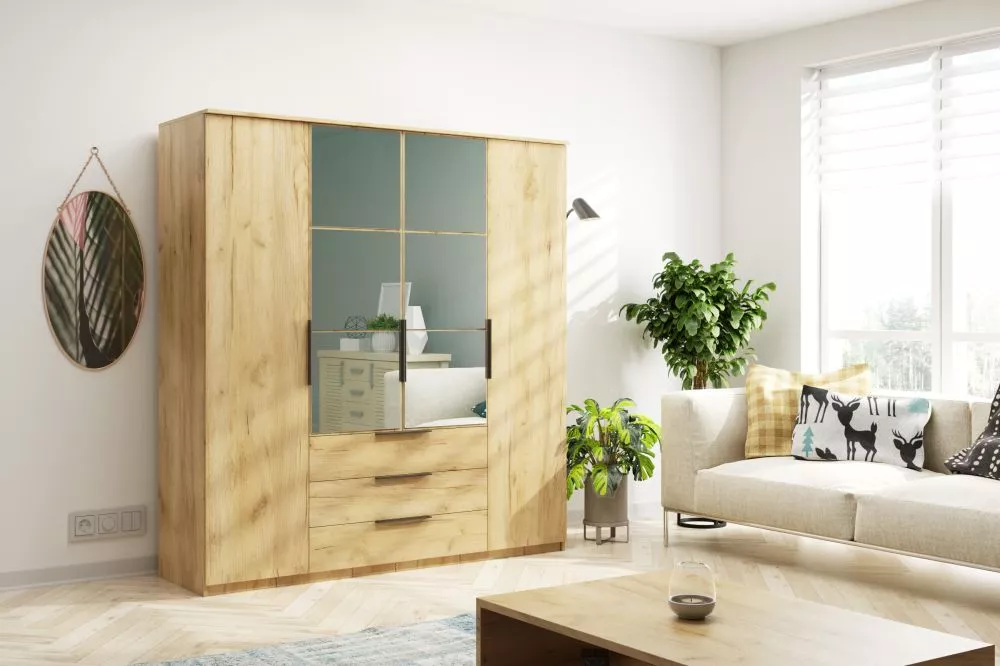 Skapis Florencja · Ozols craft zelts · 200 × 61 × 215 cm