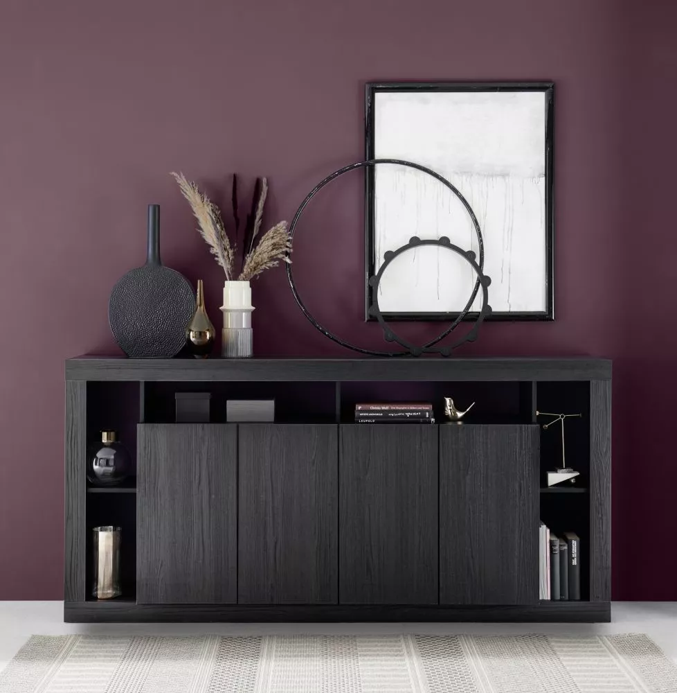 Kumode Rimini 08 · Melns · 210 × 42 × 102 cm