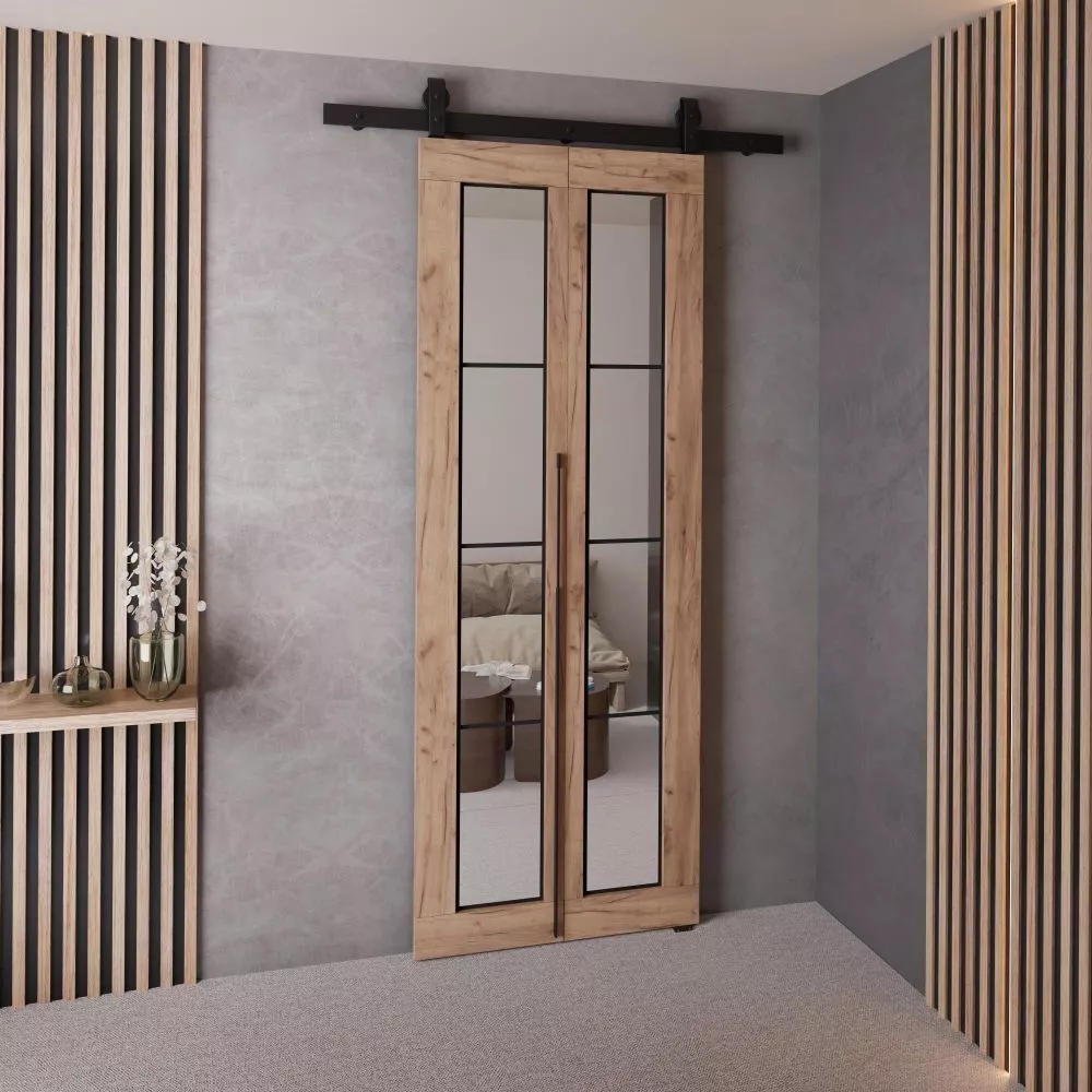 Bīdāmās durvis Qudio Loft-5 · Ozols craft zelts · 76 × 205 cm
