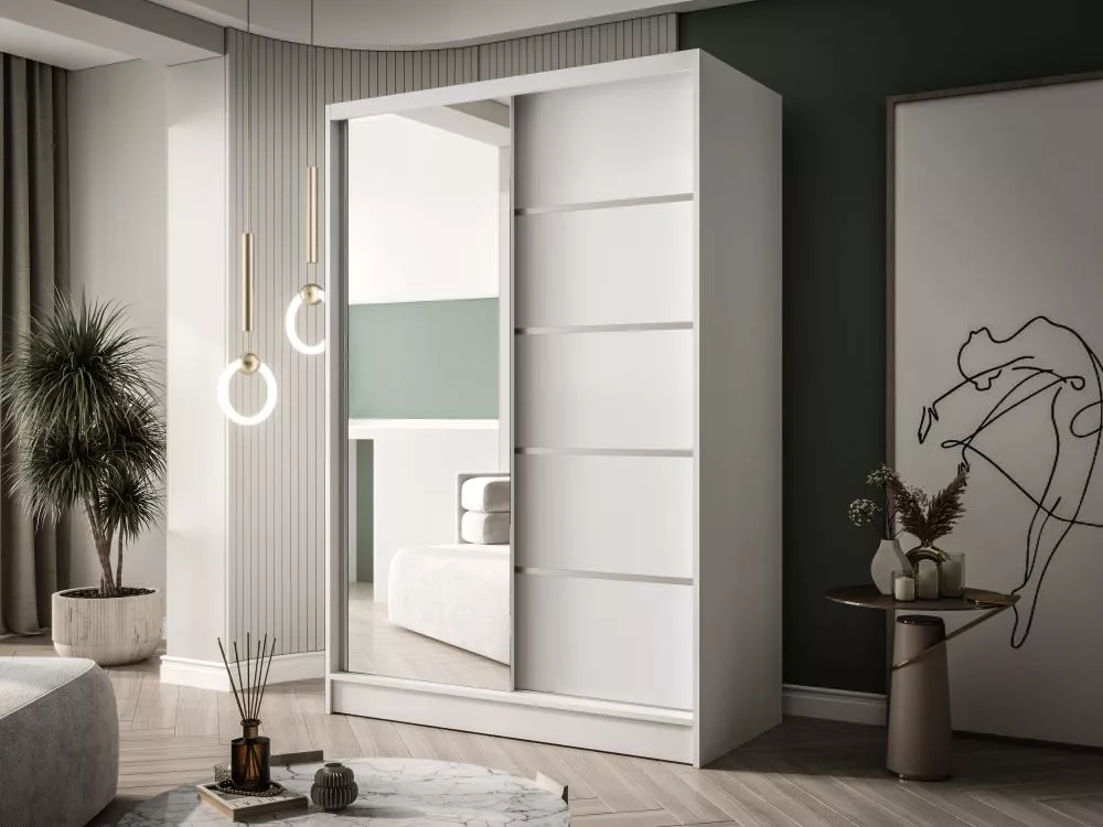 Skapis Lausanne 3 · Balts · 120 × 58 × 200 cm