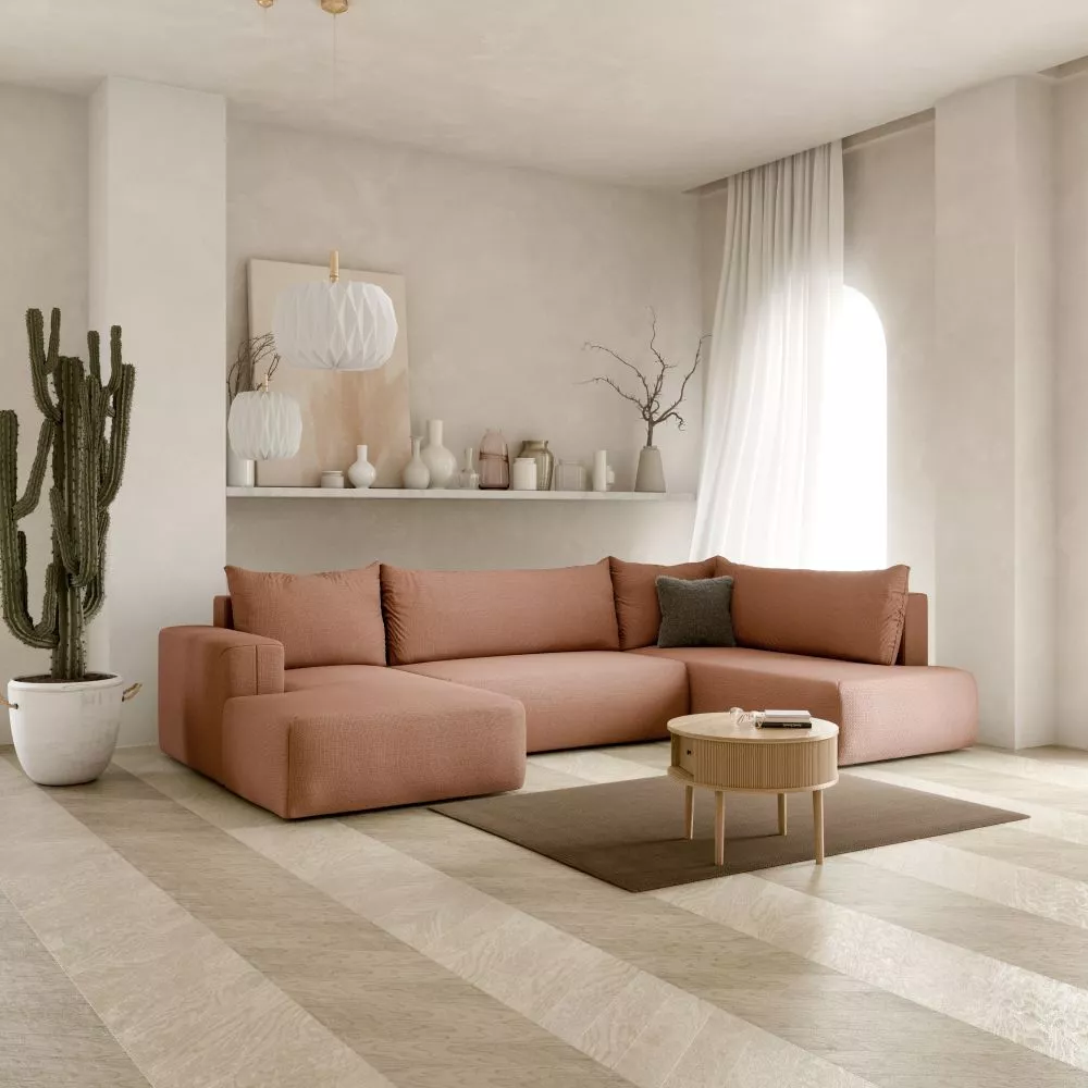 Dīvāns Torretta U standard · Oranžs · 200 × 335 × 72 cm