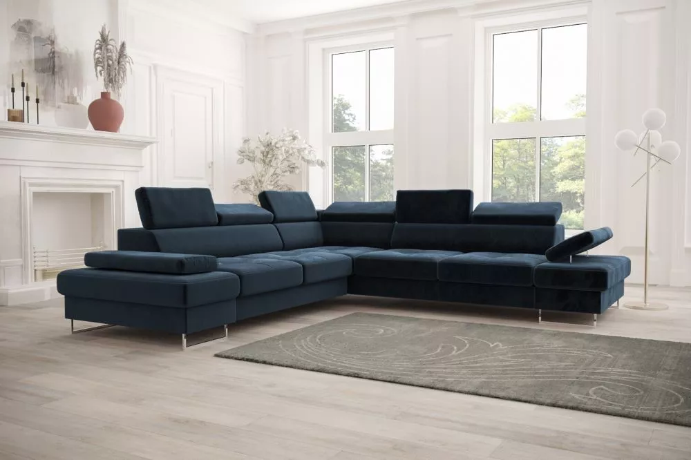 Dīvāns Galaxy Max standard · Zila · 278 × 278 × 74 cm