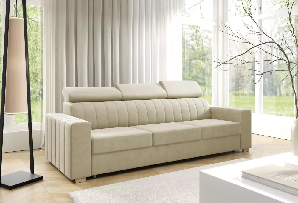 Dīvāns Laos 3 Sofa standard · Gaišais krēms · 95 × 242 × 95 cm