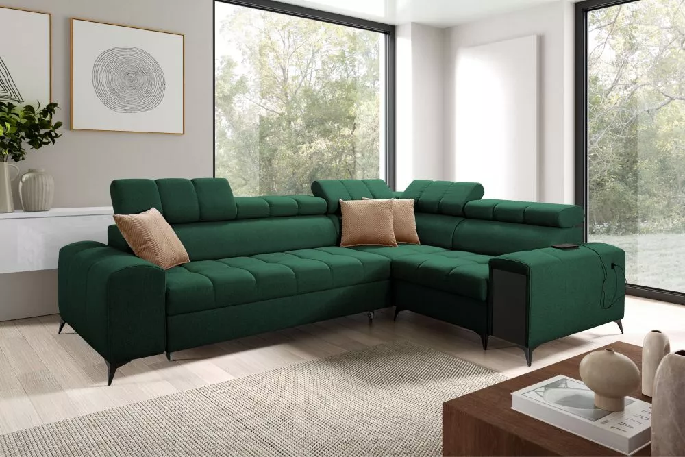Dīvāns Greco 2 Comfort Standard · Zaļš · 204 × 280 × 84 cm