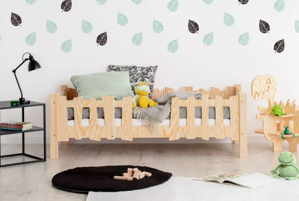 Bērnu gulta Pikko S ar stelāžu Guļamvietas platums: 90 cm, Guļamvietas garums: 200 cm, · Priede · 94 × 204 × 40 cm