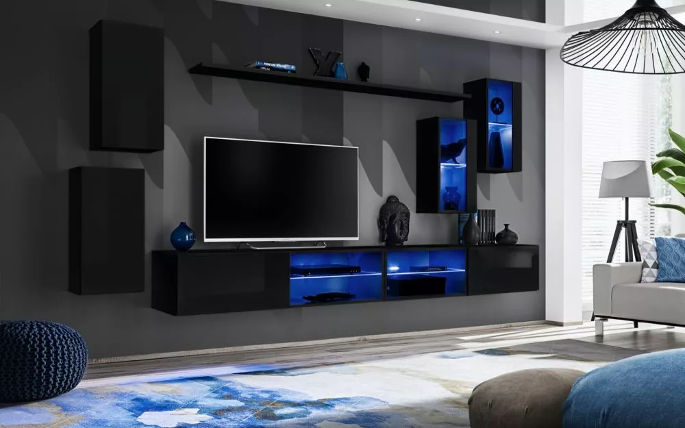 Sekcija Switch 25 · Melns · 280 × 40 cm