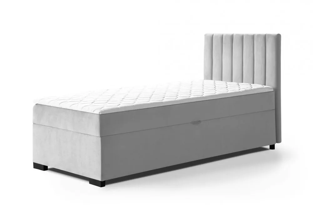 Gulta Eryk 90x200 Boxspring Standard Guļamvietas platums: 90 cm, Guļamvietas garums: 200 cm, · Pelēks · 94 × 207 × 105 c