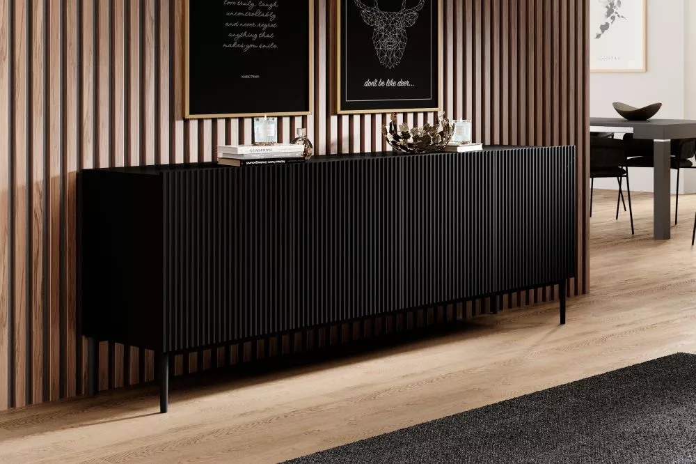 Kumode Nicole K200 4D Black · Melns · 200 × 45 × 85 cm