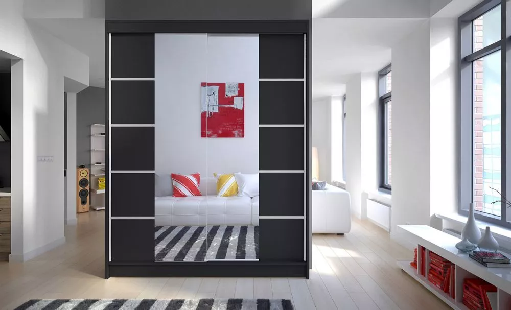 Skapis Nordic Classic · Melns · 150 × 58 × 200 cm