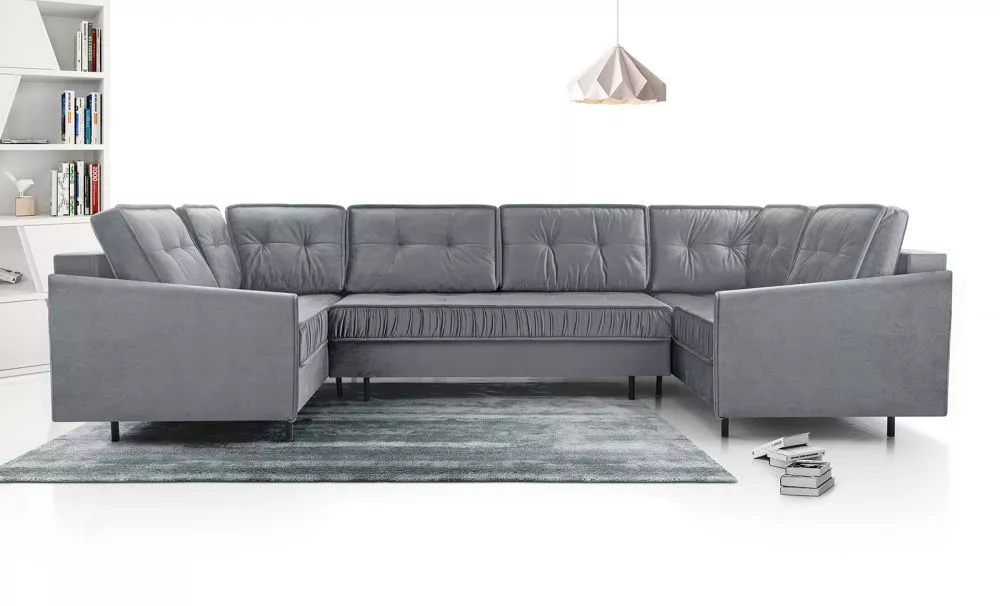 Dīvāns Alaskan U Standard · Gaiši pelēks · 177 × 365 × 105 cm