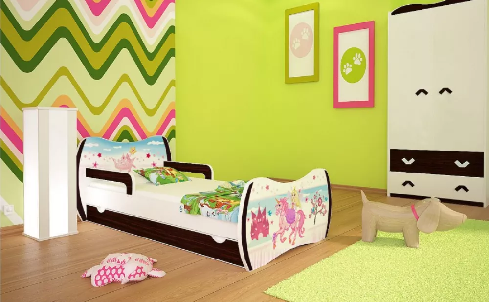 Bērnu gulta Dream L04 160x80 DM02 ar stelāžu Guļamvietas platums: 80 cm, Guļamvietas garums: 160 cm, · 104 × 164 × 71 cm