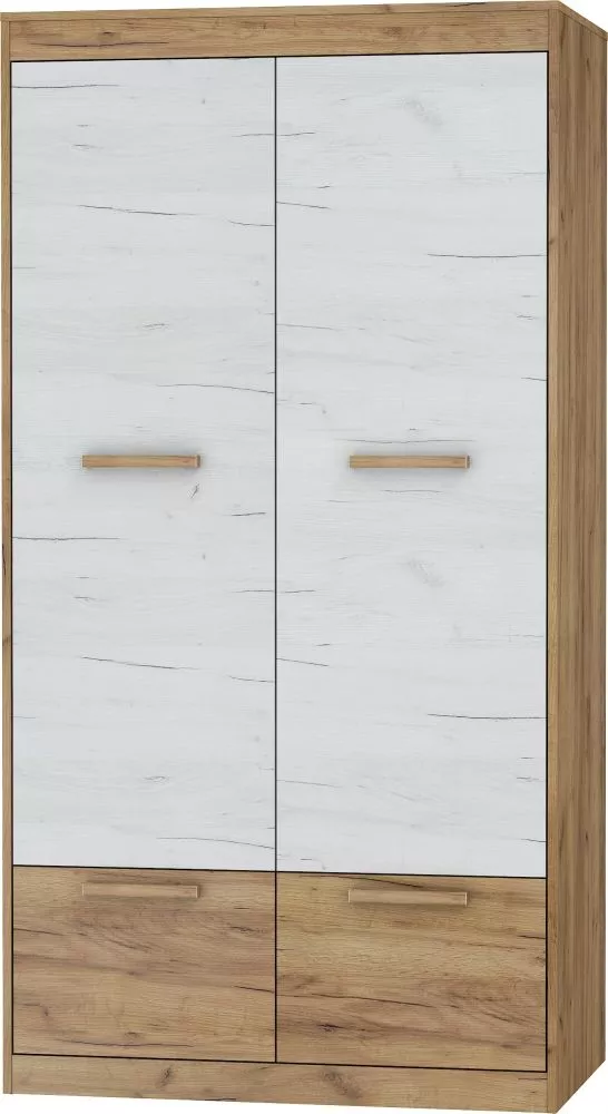 Skapis Maximus MXS 37 · Zelts ozols + balts ozols · 100 × 57 × 193 cm
