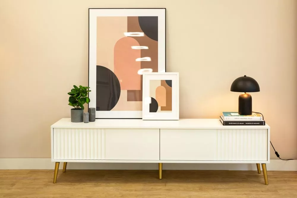 TV tumba Barcelona RTV180 · Balts · 180 × 40 × 48 cm
