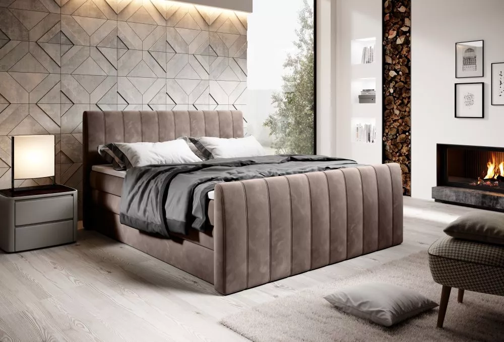 Gulta Carina Boxspring Guļamvietas platums: 180 cm, Guļamvietas garums: 200 cm, · 191 × 225 × 112 cm
