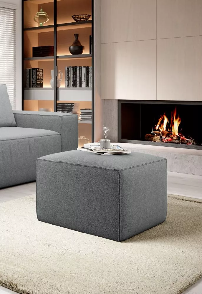 Pufs Silla P Standard Auduma numurs: Vero 04, · Pelēks · 88 × 45 × 68 cm